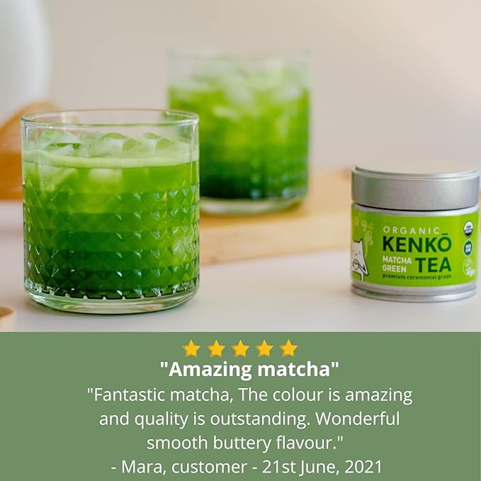 KENKO Matcha Green Tea Powder [USDA Organic] Highest Ceremonial Grade Authentic Japanese Premium 1st Harvest 1 oz (30 servings)