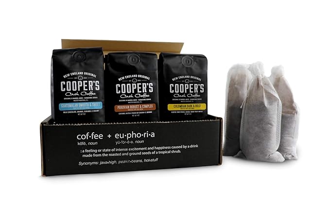 Cold Brew Coffee Box Set - 1.5lbs - Medium Roast Colombian Peruvian Guatemalan Ground Coarse - and 6 Filter Bags Included - Ground Coarse for cold brew