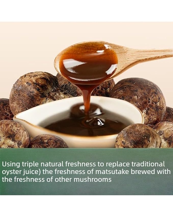 Songxianxian Matsutake Vegan Oyster SauceMushroom Sauce for Cooking| 0 Preservatives Triple Natural Umami Low Sodium Plant-Based Condiment Squeeze Bottle