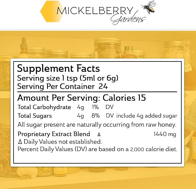 Mickelberry Gardens Relaxation Honey Tonic – Natural Tension Relief &amp Sleep Support with Chamomile Lavender &amp Organic Herbs – 4 Oz (Pack of 2)