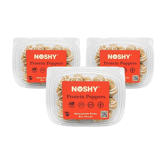 NOSHY Protein Poppers - Protein Balls - Vegan Plant-Based Gluten-Free Dairy-Free Nut-Free Non-GMO Kosher 3-Pack (Key West Key Lime)