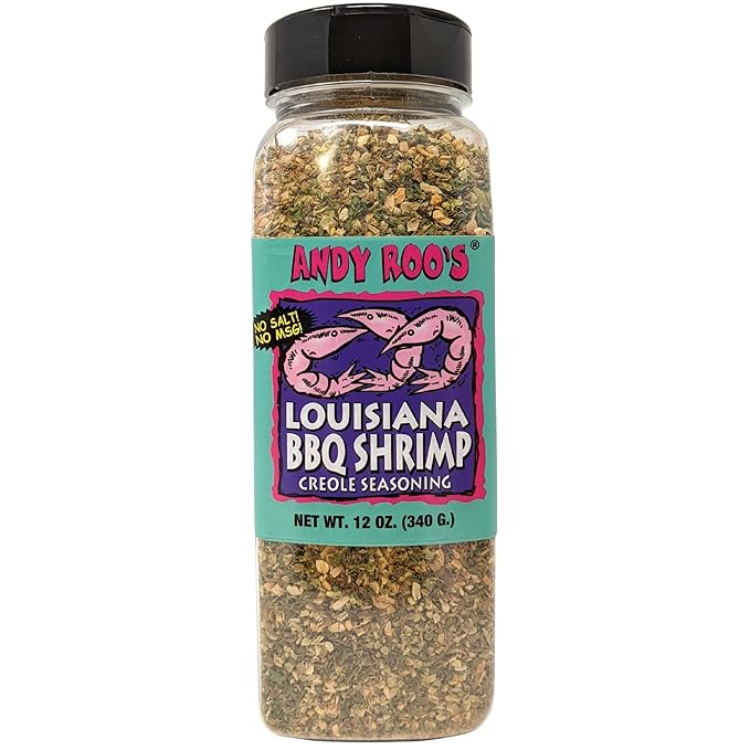 Andy Roo's No Salt No MSG Louisiana BBQ Shrimp Creole Seasoning 16 Ounce Bulk Shaker