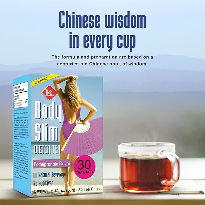Uncle Lee's Tea Body Slim Tea Dieters Tea Caffeine Free Chinese Herbal Tea with Senna Leaves and Natural Lemon Zest Flavor Tea Bags (6 Pack - 30 Per Box)