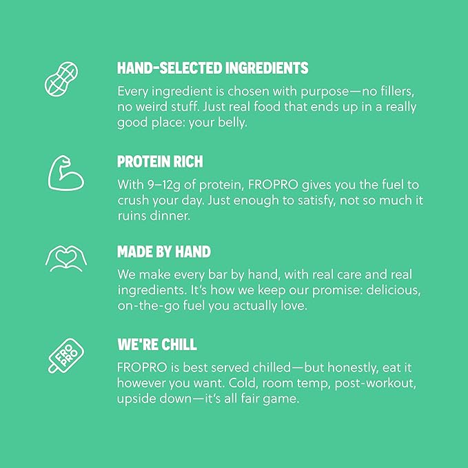 FROPRO Plant Protein Snack Bars - Plant Based Protein Bars All-Natural Gluten Dairy &amp Soy Free High Protein Bars with Low Calories | Mint 24 Pack