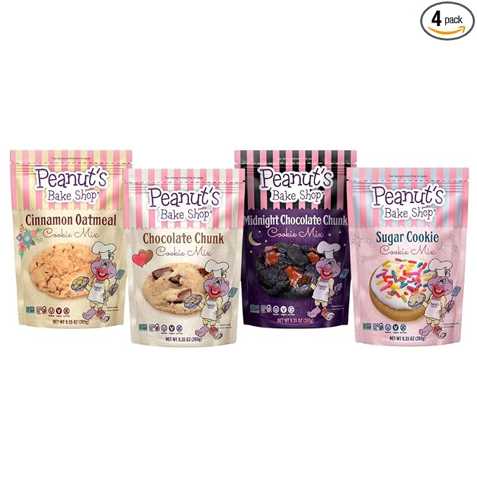 Peanut's Bake Shop - Vegan and Gluten-Free Cookie Mix | Non-GMO Kosher Cookie Mixes for Decadent Treats (Variety Pack - 4 Pack)