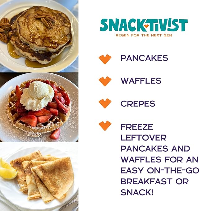 Snacktivist - Ivory Teff Pancake &amp Waffle Mix Gluten-Free Vegan non-GMO Allergen-Friendly 12 Ounce (Pack of 6)