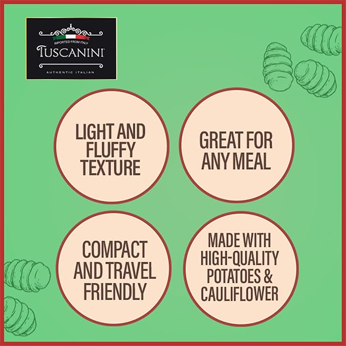 Tuscanini Cauliflower Gnocchi 16oz (6 Pack) | Imported From Italy Low Fat Ready in Minutes!