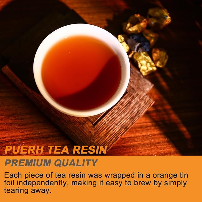 FullChea - Pu-erh Tea Resin - Instant Tea Resins - Chagao 2009 Aged Fermented Yunnan Ripe Pu Erh Medium Caffeine - Helps Digestion - 3.53oz / 100g