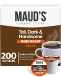 Maud's Decaf Dark Roast Coffee Pods 200 ct Decaffeinated Single Serve Pods – 100% Arabica Coffee Compatible with Keurig K Cups Maker