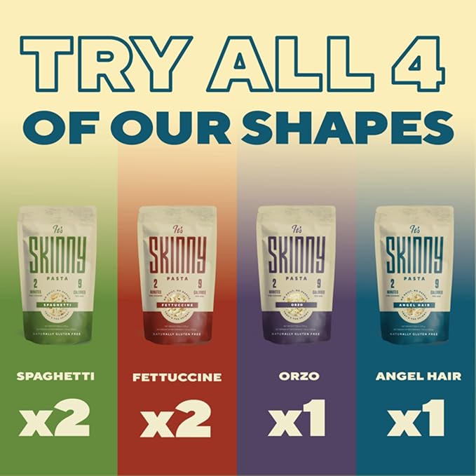 It’s Skinny Fettuccine &amp Velvety Cheddar Mac and Cheese Bundle – Pre-Cooked Konjac Shirataki Noodles Gluten-Free Vegan Keto-Friendly (6-Pack Each)