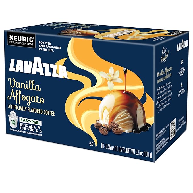 Lavazza Vanilla Affogato Coffee Single Serve Keurig K-Cup Pods Flavored Coffee 60-Count Box (6 Packs of 10)