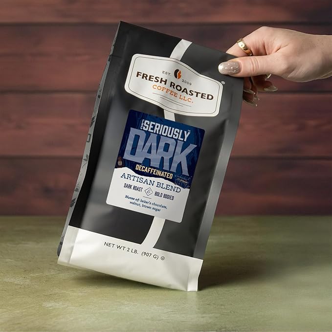 Fresh Roasted CoffeeSeriously Dark Decaf Artisan Blend2lb Dark Roast Kosher Ground