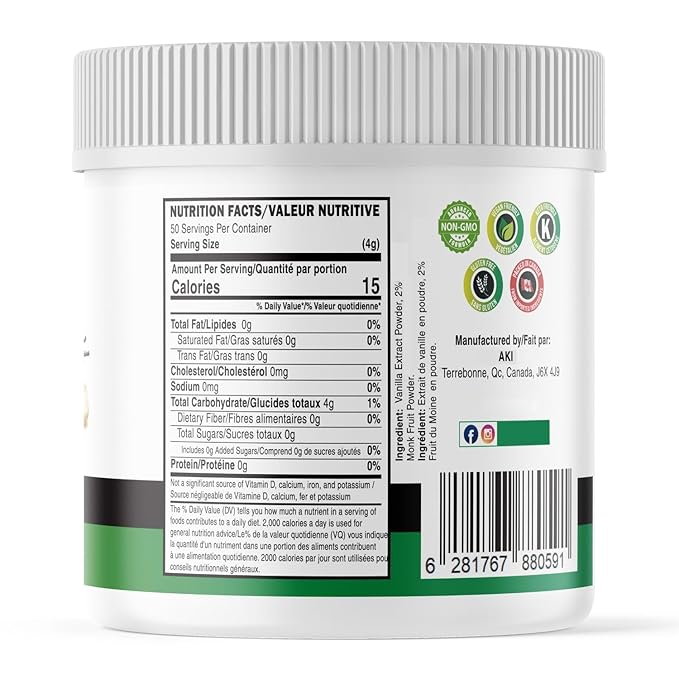 Aki Fine Vanilla Powder Extract From Beans (5.29oz/150g) - Water Extracted Powder Ideal For Baking Cooking Flavoring - Delicious Vanilla Flavor &amp Easy to Add in Smoothies &amp Coffee Non-GMO &a