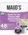 Maud's Organic Chamomile Lavender Tea Pods 48 ct Single Serve Pods – 100% Gourmet Blended Tea Leaves Compatible with Keurig K Cups Maker