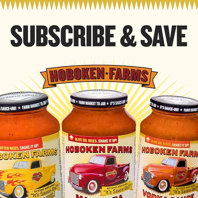 Hoboken Farms Vodka Sauce – No Sugar Added Non-GMO Preservative-Free Low Carb Keto – Better For You Pasta Sauce! (25 Fl Oz Pack of 2)