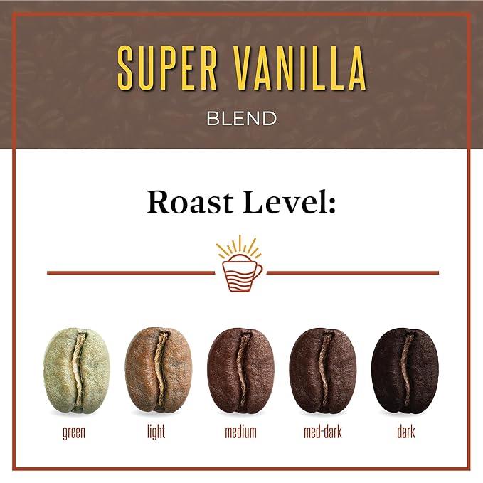 San Diego Coffee Super Vanilla Medium Roast Ground Coffee 16-Ounce Bags (Pack of 2) Café molido tostado