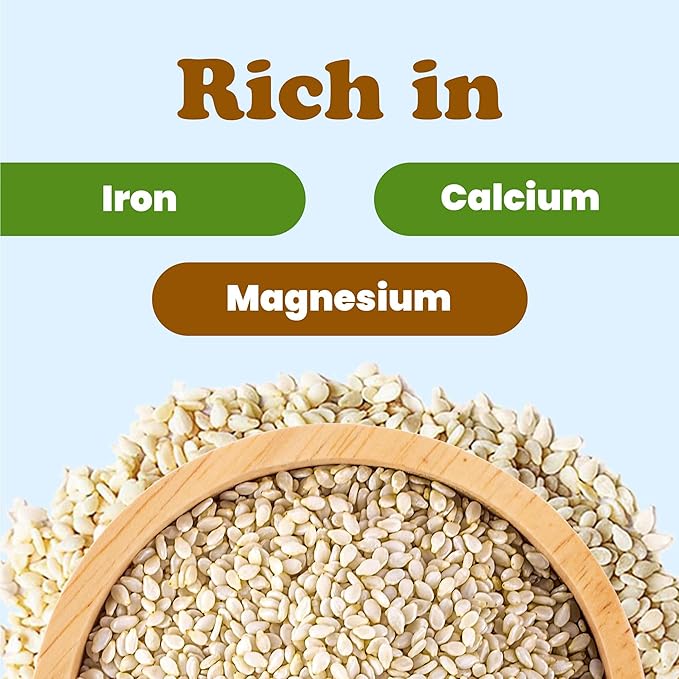 Hulled Sesame Seeds 18 Pounds — Non-GMO Verified Whole Raw White Sesame Seeds Kosher and Vegan Unroasted Bulk Sesame. High in Magnesium Iron and Calcium. Perfect for Tahini Paste