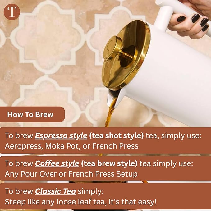 Tea Latte Sampler Kit by Teaspressa – 4 Signature Organic Tea Blends + 4 Luxe Sugar Cubes – Make at Home - Manhattan Black Earl Grey Green &amp Rooibos Tea – Salted Caramel Vanilla London Fog &am