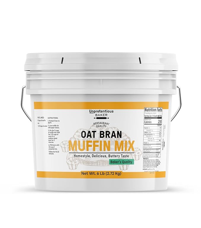 Unpretentious Oat Bran Muffin Mix Fluffy Delicious (6 Pound)