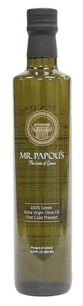 Mr. Papou's Authentic Greek Extra Virgin Olive Oil – High Polyphenols First Cold Pressed Family Owned Single Origin Harvested in Greece – 16.91 Fl Oz (Pack of 1)