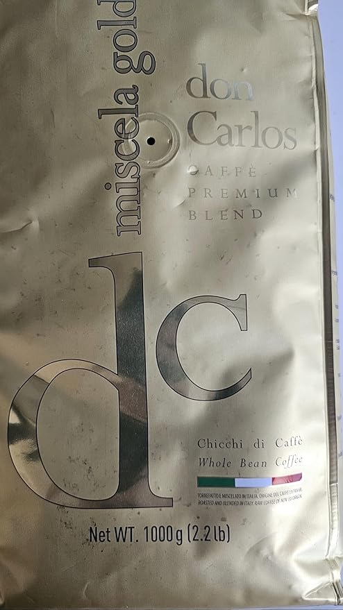 Don Carlos Premium Italian Roasted Whole Bean Coffee Blend Miscela Gold 2.2 Lbs