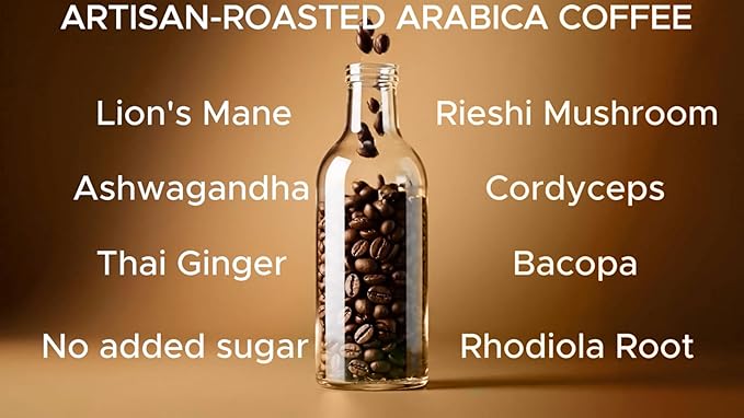 Vai Dai Coffee Latte 4-pack 12 Fl Oz - Lightly Sweetened Ready-to-Drink Functional Adaptogens &amp Nootropics for Energy Focus &amp Mental Clarity with Lion’s Mane Ashwagandha Mushrooms &amp