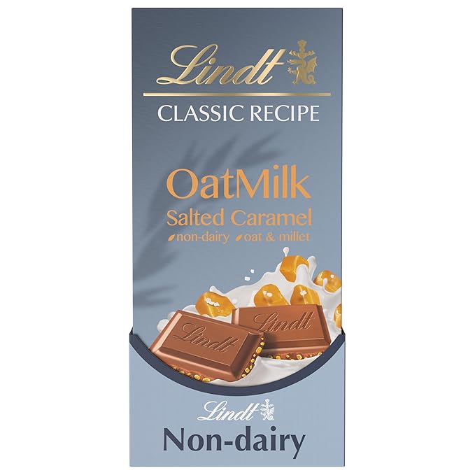 Lindt CLASSIC RECIPE Non-Dairy OatMilk Salted Caramel Chocolate Candy Bar 10 Pack 3.5 oz.