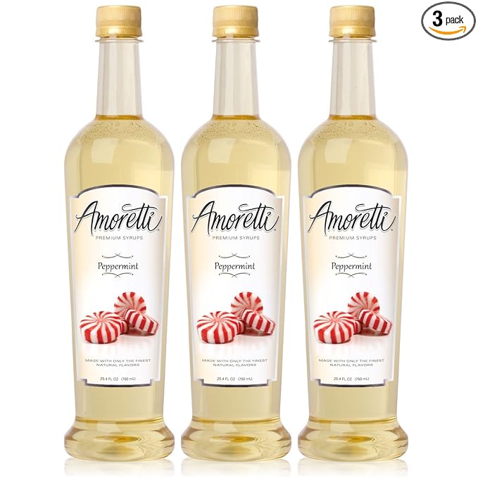 Amoretti Premium Peppermint Syrup 750ml 3 Pack
