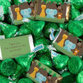 124 Pcs Jungle Safari Baby Shower Candy Party Favors Miniatures Chocolate &amp Green Kisses (1.52 lbs Approx. 124 Pcs)