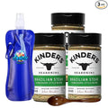 Kinder’s Seasoning – Three (3) 5.1oz Bottles – Premium South American BBQ Rub for Grilling &amp Roasting – No MSG Gluten-Free Non-GMO – Includes Collapsible Bottle &amp Wooden Spoon (Total 15.3 oz