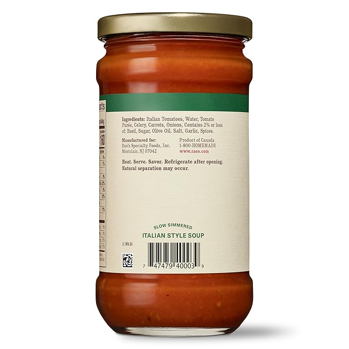 Rao's Homemade Slow Simmered Soup Tomato Basil 16 Ounce (Pack of 6)