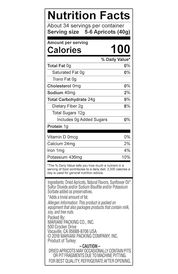 Mariani Premium Ultimate Dried Apricots | Dried Fruit | No Sugar Added Gluten Free Vegan Fat Free Non-GMO Resealable Bulk Bag - Healthy Snacks for Kids &amp Adults 48oz (Pack of 1)