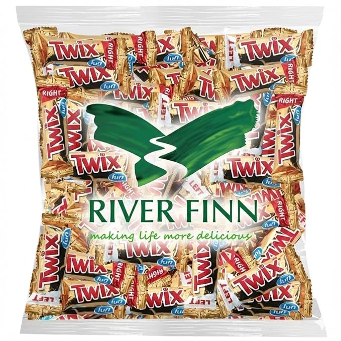 Twi-XX Fun Size Candy Bars 2 lb Bulk Pack (Approx. 80 Pieces) with Left and Right Mini Bars Individually Wrapped Caramel and Cookie Chocolate Candy Ideal for Parties and Everyday Snacking