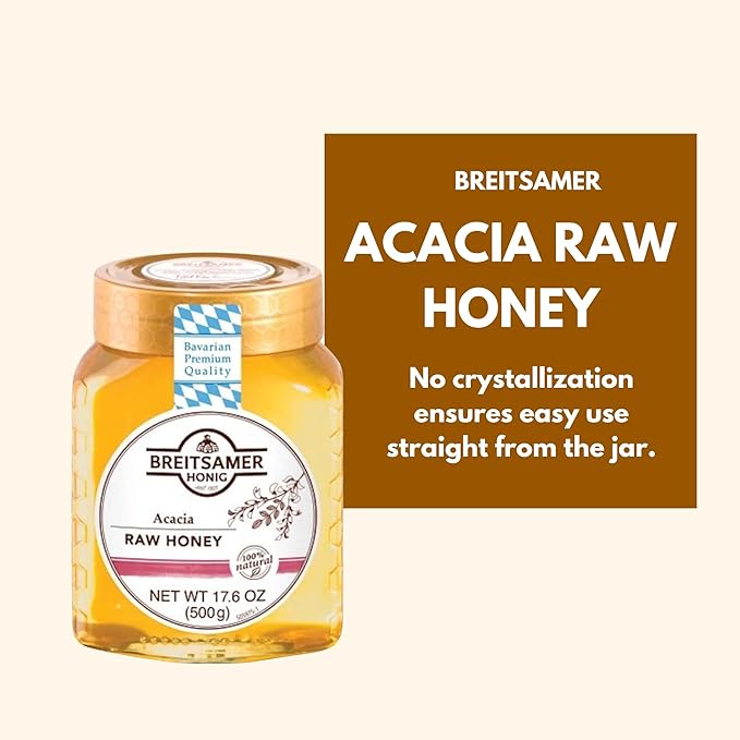 Breitsamer Acacia Raw Honey 17.6 oz (2 Pack)