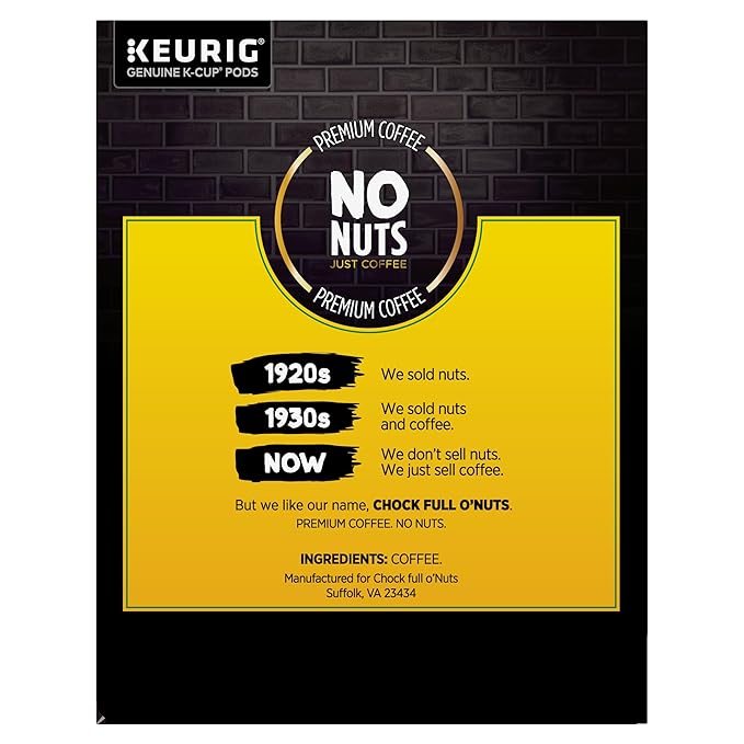 Chock Full o' Nuts Heavenly Original Keurig K-Cup Pods for Keurig Brewers – Premium Arabica Medium Roast – Single Serve – 1 Pack of 48 K-Cup Pods