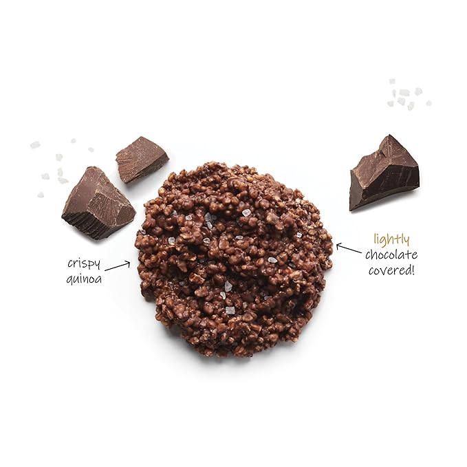 Undercover Chocolate Quinoa Crisps - Dark Chocolate + Sea Salt Quinoa Crisps | 8-Pack 2oz Bags | Gluten Free Nut-Free Allergen Friendly Kosher Plant-Based