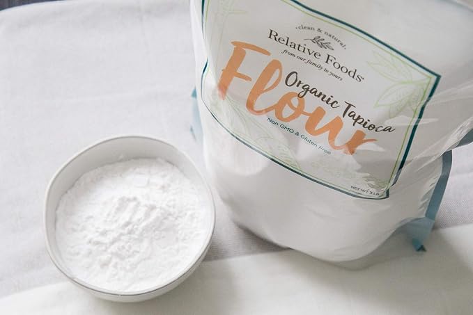 Organic Tapioca Flour - Natural Food Thickener for Soups Sauces &amp Pies - Non-GMO Vegan Allergan &amp Gluten Free Tapioca Flour for Baking - Substitute Tapioca Powder for Corn Starch - 3lbs