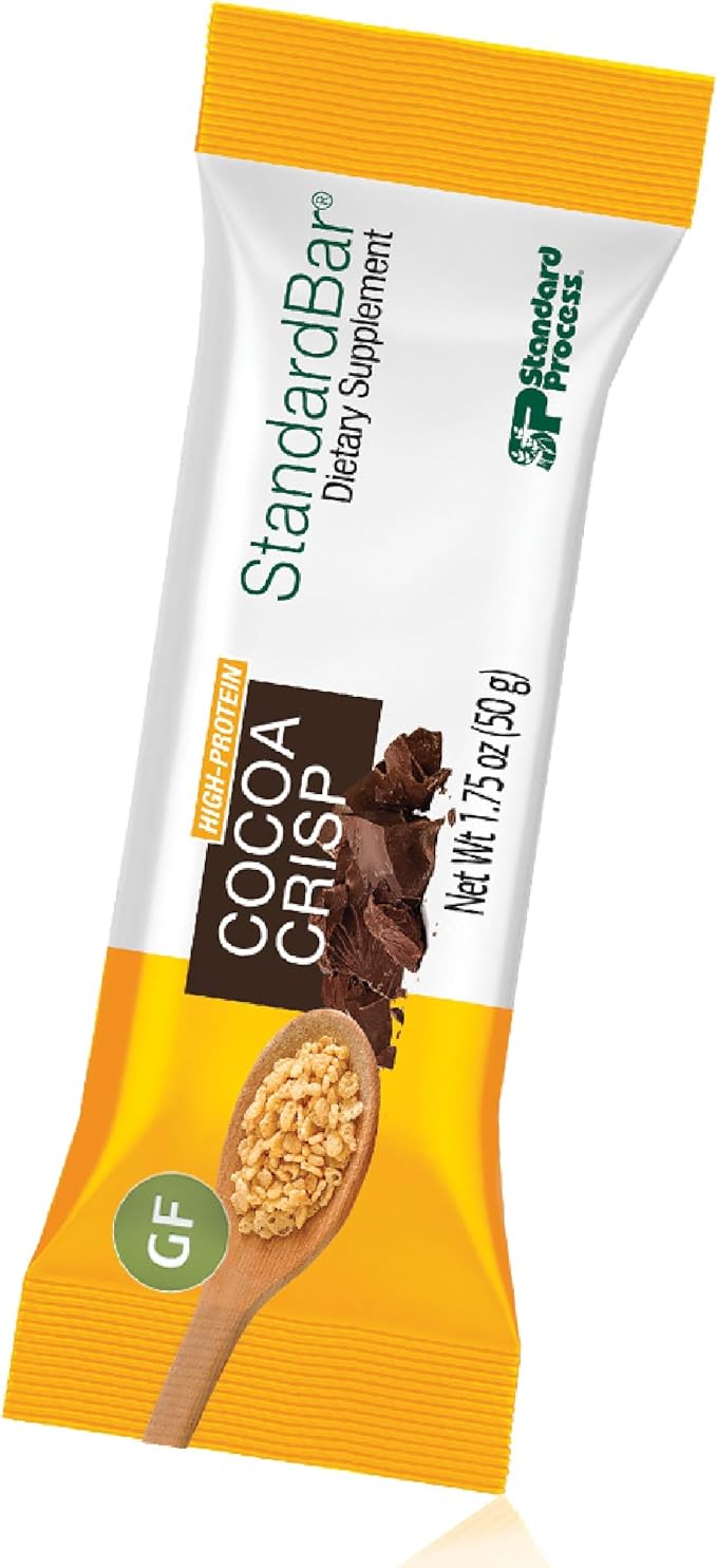 Standard Process StandardBar - Food Bar for Daily Energy Support - Nutrition Bar with Carbohydrates &amp Protein - Workout Snack Bar - Cocoa Crisp 18 Pack
