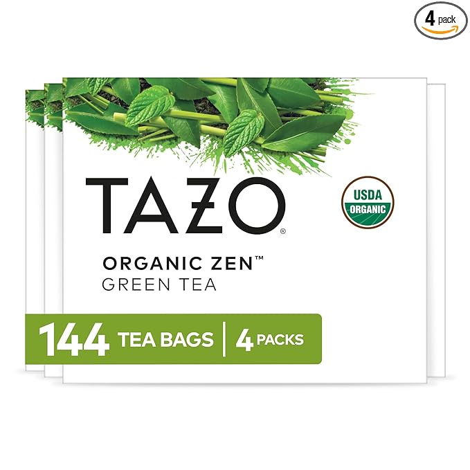 TAZO Organic Zen Green Tea Green Tea Zen for Health and Wellness 144 Total Tea Bags (36ct - Pack of 4)