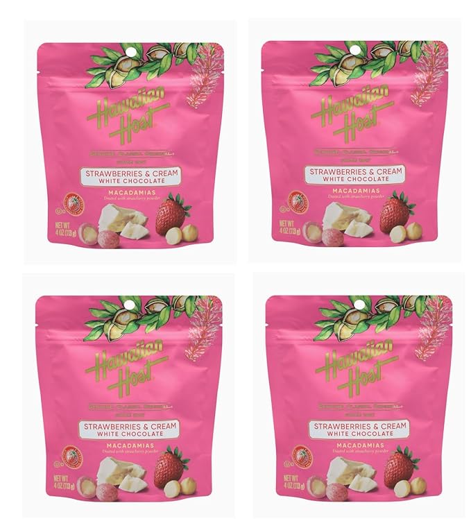 Generic H Host Macadamias Strawberries &amp Cream White Chocolate (Pack of 4)