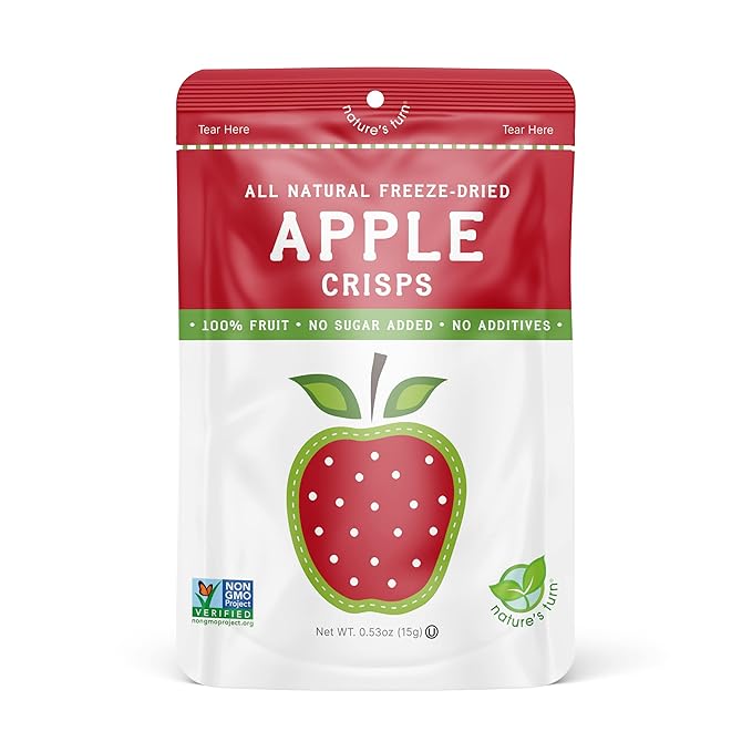 Nature's Turn Freeze-Dried Fruit Snacks Strawberry and Apple Crisps Pack of 24 (0.53 oz Each)
