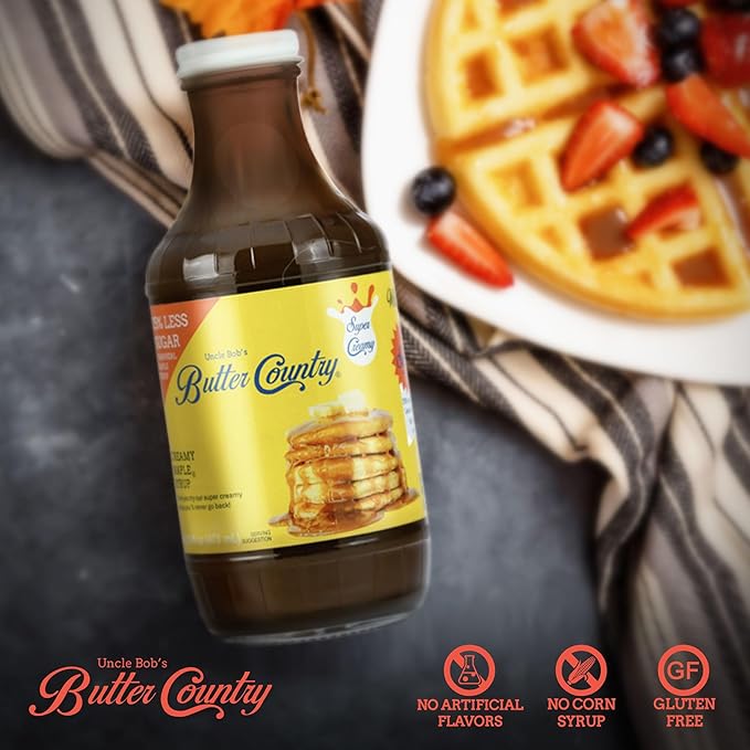 Butter Country Rich and Creamy Buttermilk Syrup | Creamy Maple Flavor | Premium Syrup for Breakfast &amp Desserts | 16 fl oz/2 Pack