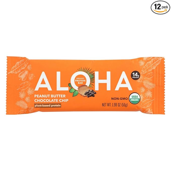 Organic Protein Bar Peanut Butter Chocolate Chip  Pack of 12