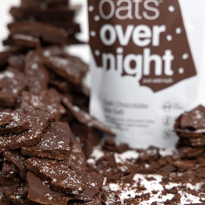 Oats Overnight Dark Chocolate Sea Salt 8 Pack &amp Chocolate Chip Cookie Dough 8 Pack - Vegan 20g Protein High Fiber Breakfast Shake - Gluten Free Non GMO Oatmeal
