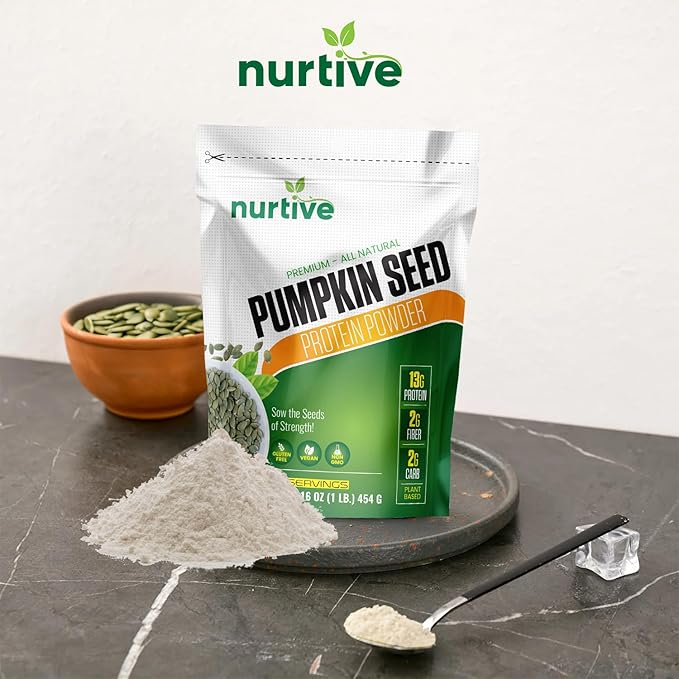 Pumpkin Seed Protein Powder - Packed with Essential Nutrients Fiber &amp Amino Acid - Plant Based Gluten Free Non- GMO- Ideal for Smoothies Baking and Cooking - 26 Servings (16 oz / 454g)