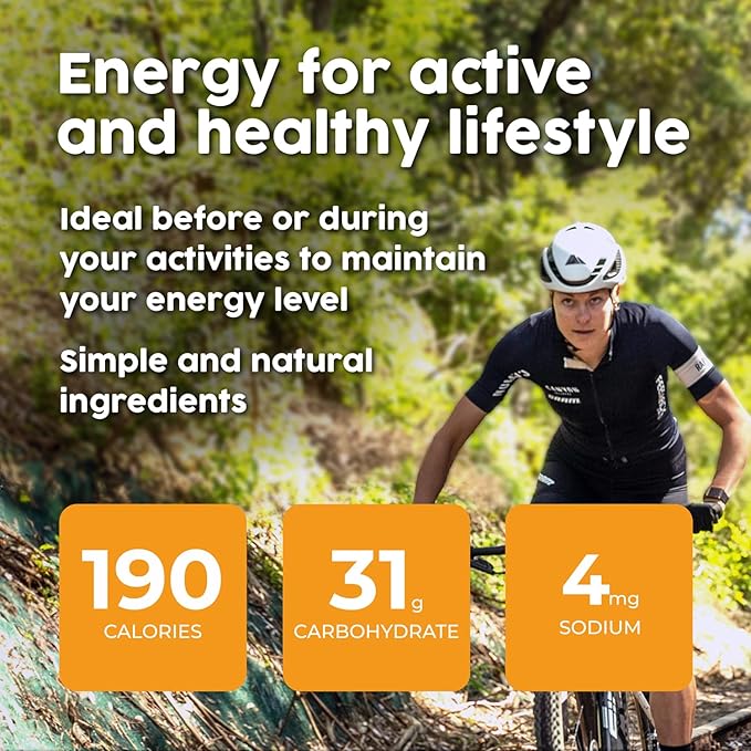Krono Nutrition Energy Bar - Made with Natural Ingredients - Vegan - Gluten Free - Nuts Free - Soy Free - 50 gram per bars - 12 bars per box (12 count Apricot &amp Cranberry)