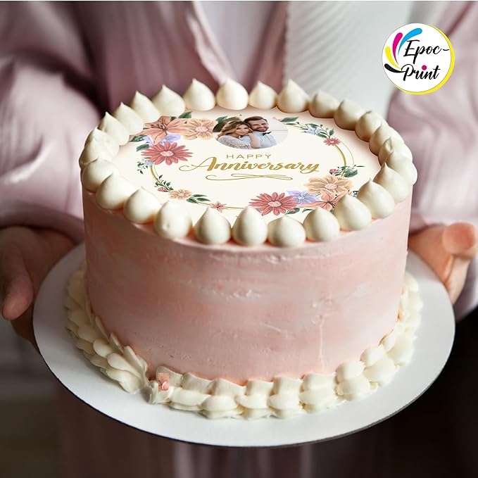 Custom Edible Prints on Cake: Create Your Special Event with Custom Edible Image Toppers - Upload Photos for Unique Stylish Designs on Rectangular Round Cakes Designs - 7.5 Round Cake Topper