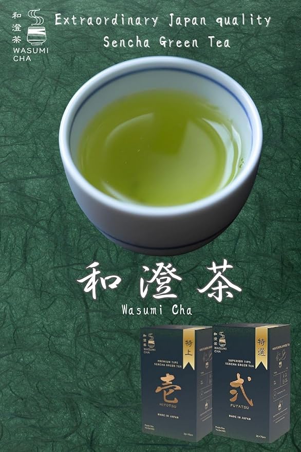 Wasumicha -Hitotsu Japanese Green Sencha Tea hot brew cold brew Biodegradable Teabag 20bags