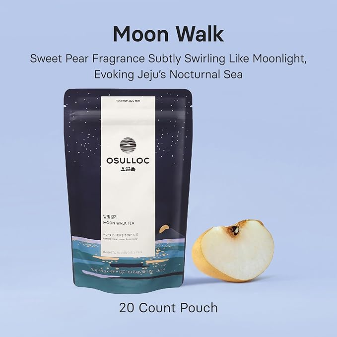 OSULLOC Moon Walk Tea (Korean Pear Flavor) | Sweet Fruit Tea | 20 Pyramid Tea Bags 1.76oz