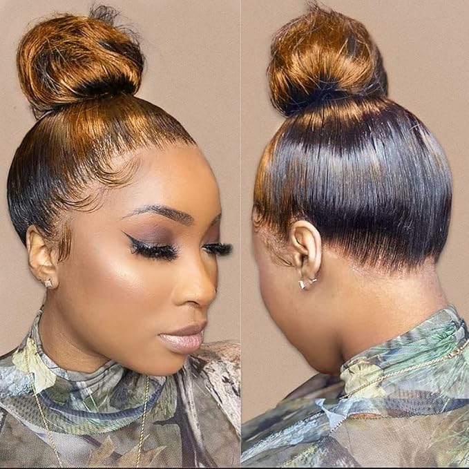 Full 360 Lace Front Wigs Human Hair For Women Ombre Lace Frontal Wig Glueless Wigs Body Wave Lace Front Wig 200 density Ombre Human Hair Wigs for Women (22 Inch)